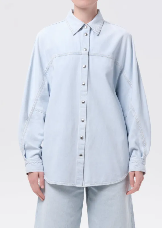 Lantern Shirt (Weightless) in Millbank made by Agolde