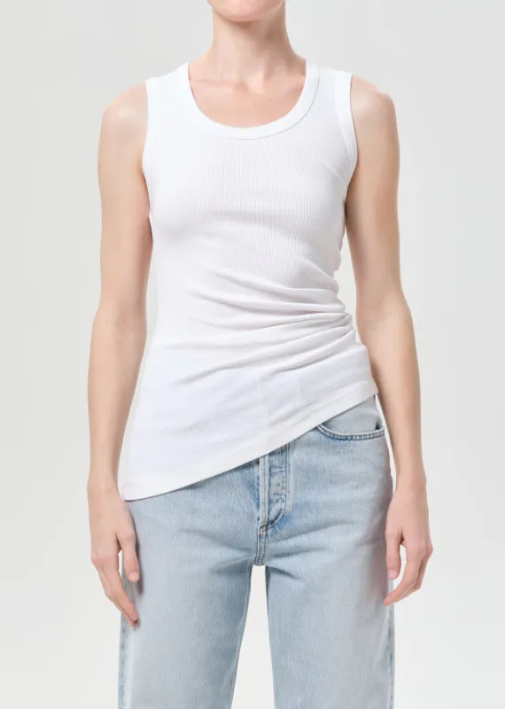 Twisted Poppy Tank in White made by Agolde
