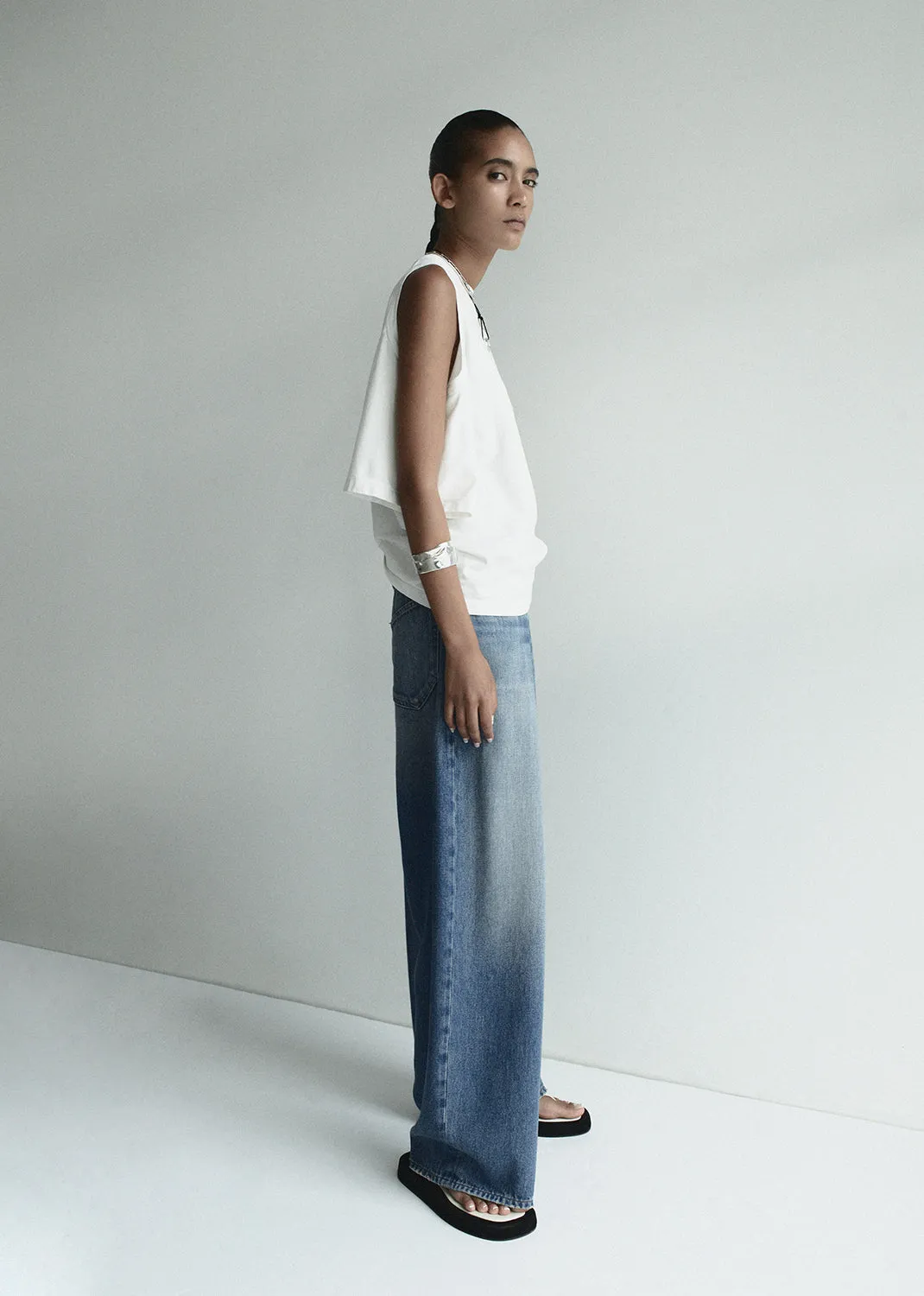 Shoulder Cut Out T-Shirt in White Ash sold by Agolde product image thumbnail 2