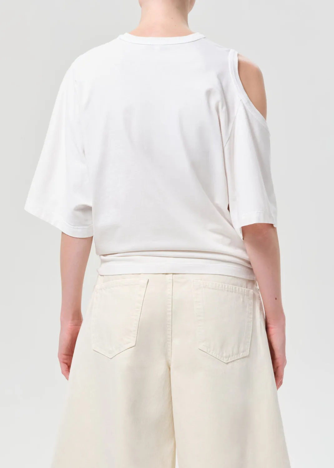 Shoulder Cut Out T-Shirt in White Ash sold by Agolde product image thumbnail 4