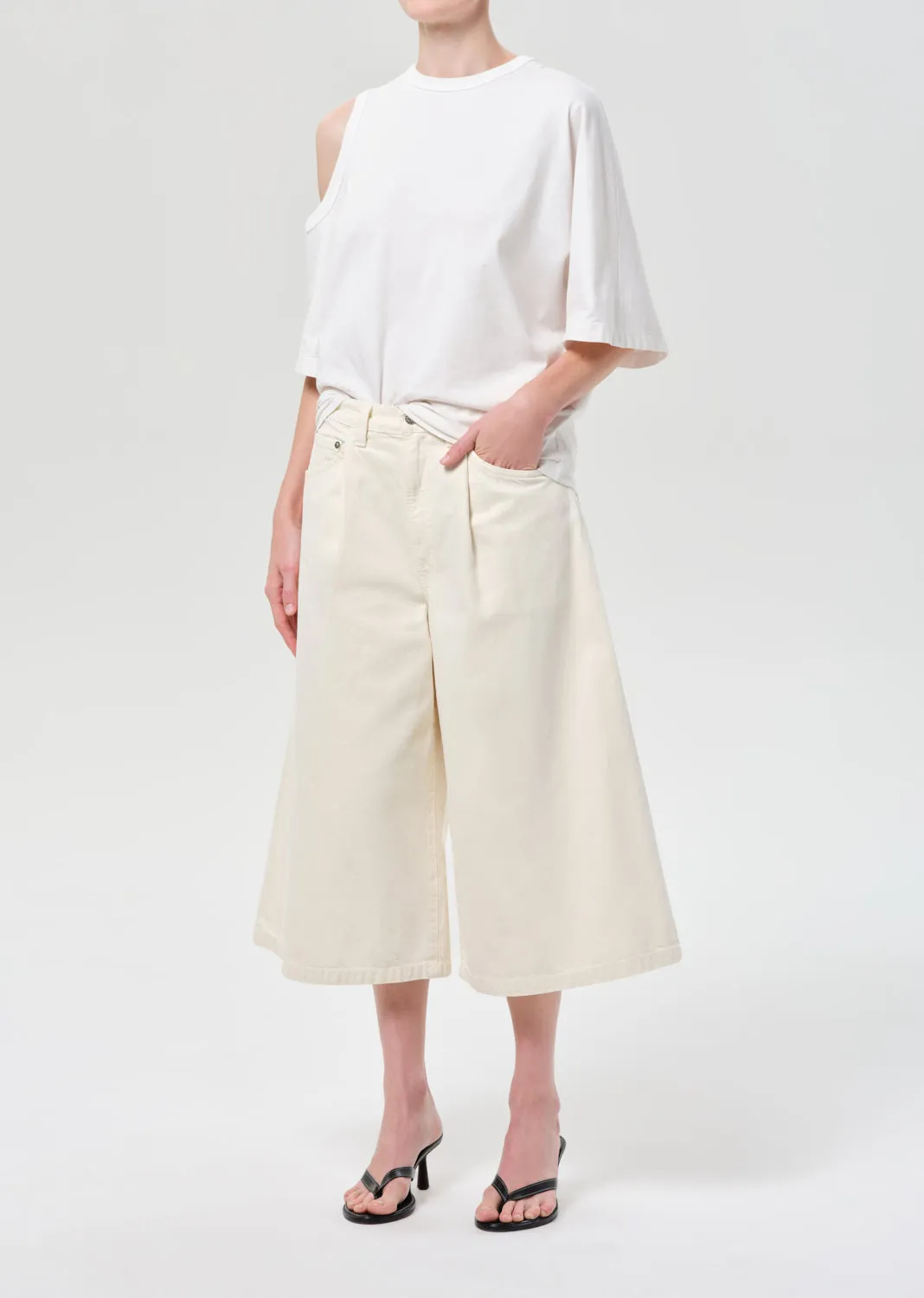 Shoulder Cut Out T-Shirt in White Ash sold by Agolde product image thumbnail 3