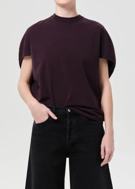 Souline T-Shirt in Eggplant made by Agolde