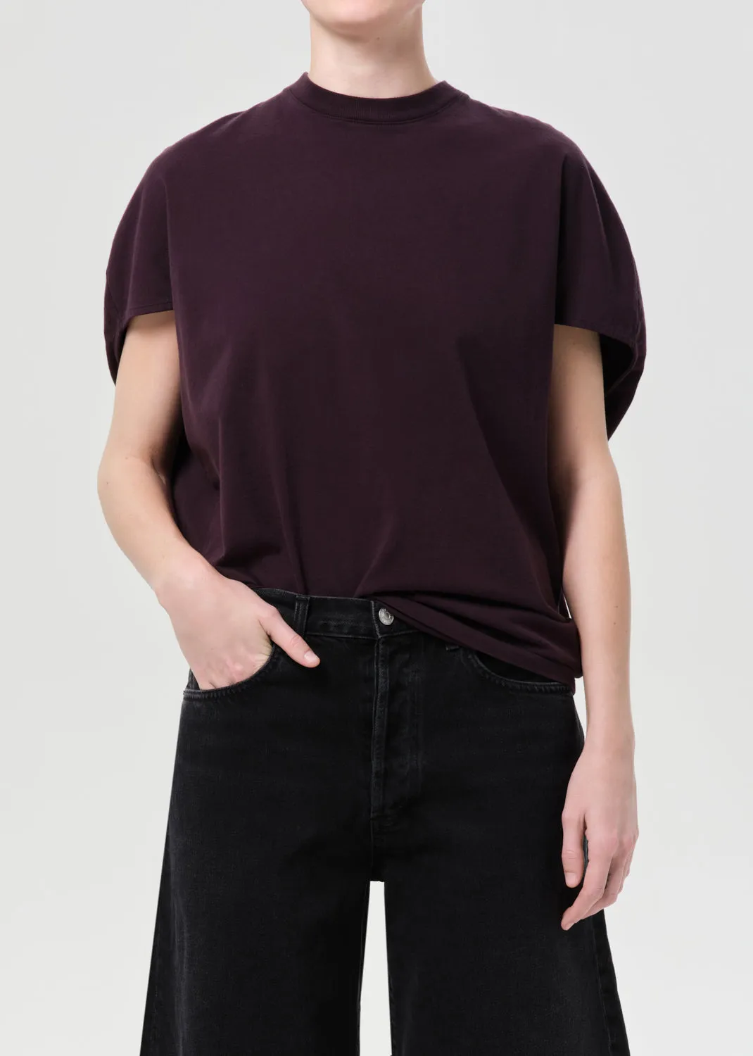 Souline T-Shirt in Eggplant sold by Agolde