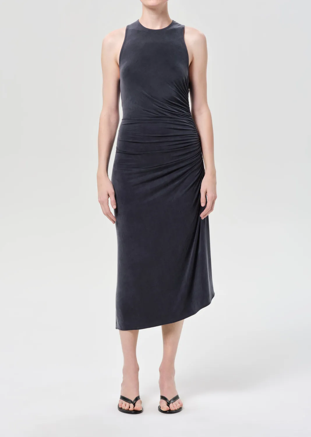 Anya Midi Dress in Grey sold by Agolde