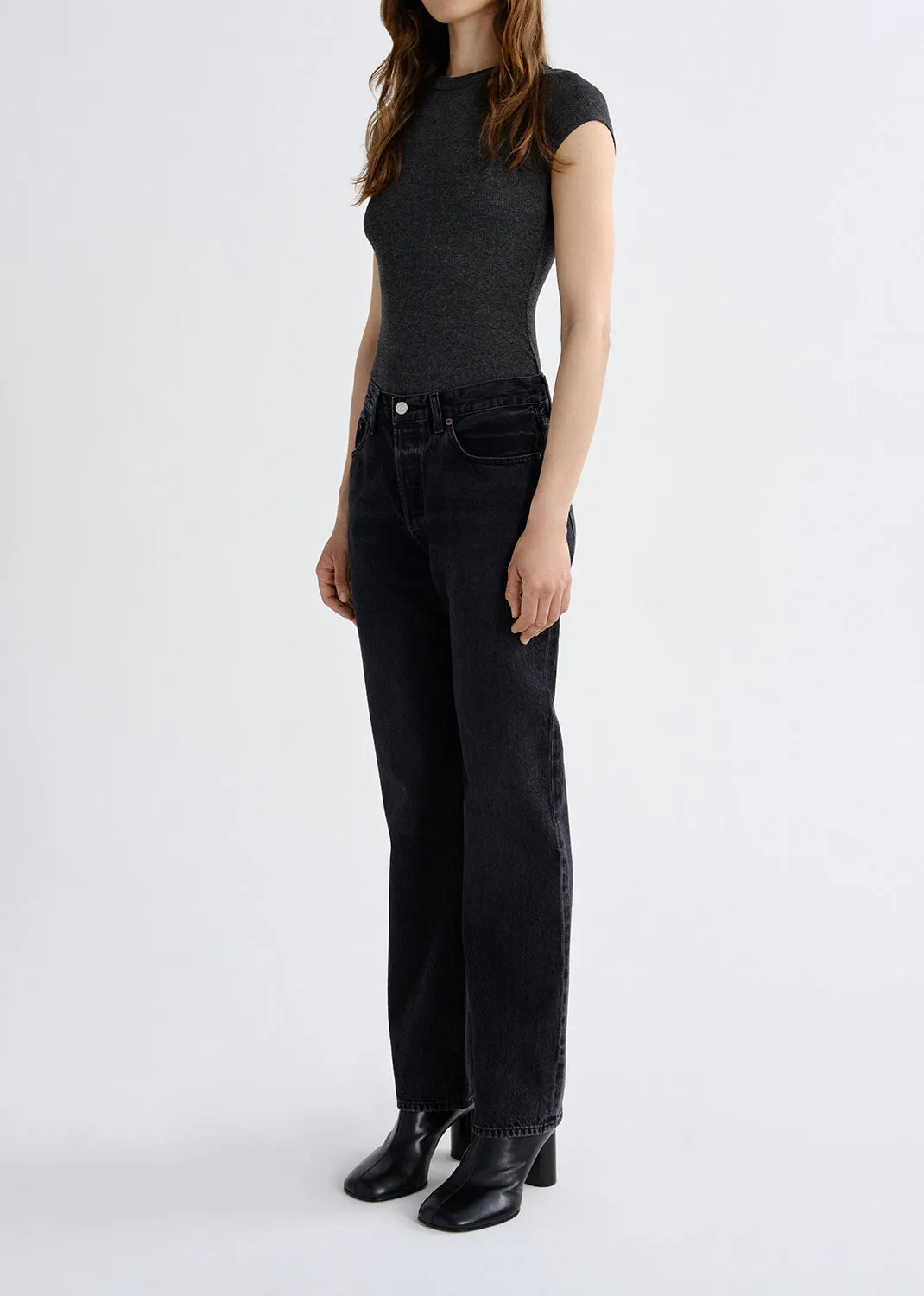Edison Tee in Charcoal Heather sold by Agolde product image thumbnail 5