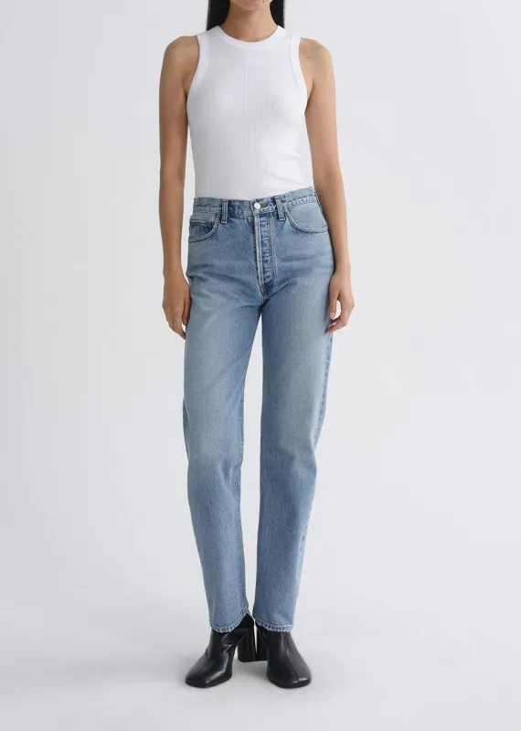 90's Pinch Waist High Rise Straight Long in Stage made by Agolde