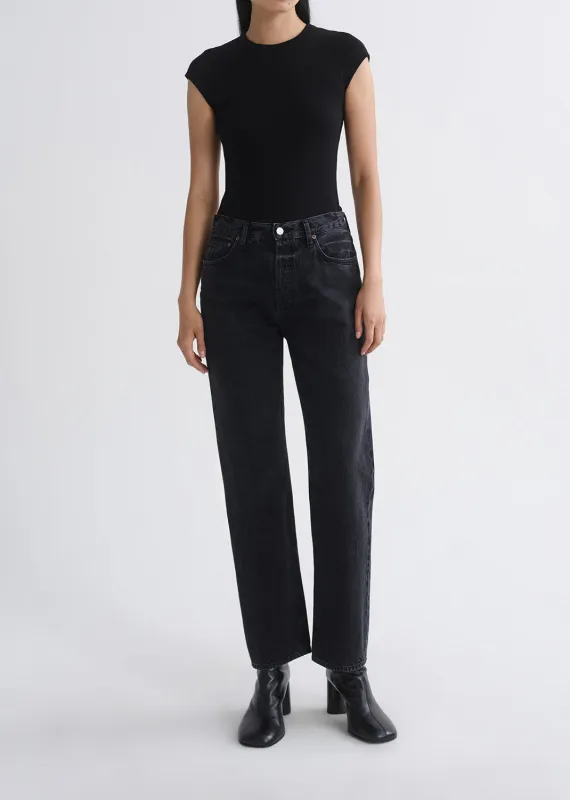 90's Pinch Waist High Rise Straight (Weightless) in Vanta made by Agolde