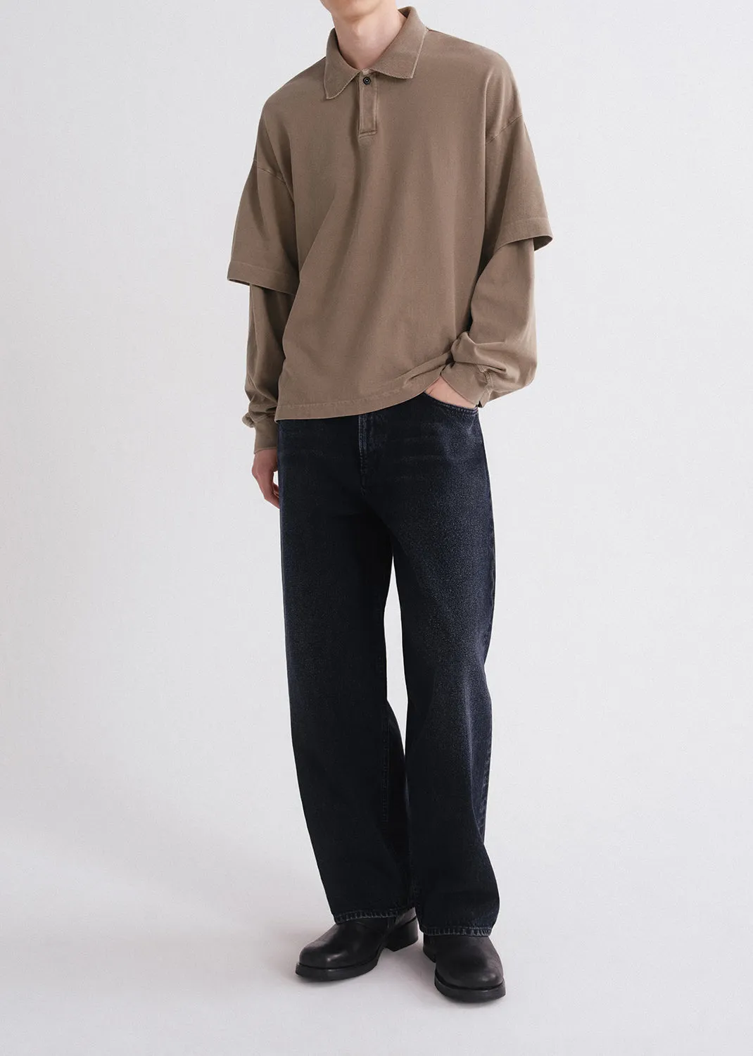 Curren Double Sleeve Polo in Trail sold by Agolde product image thumbnail 5