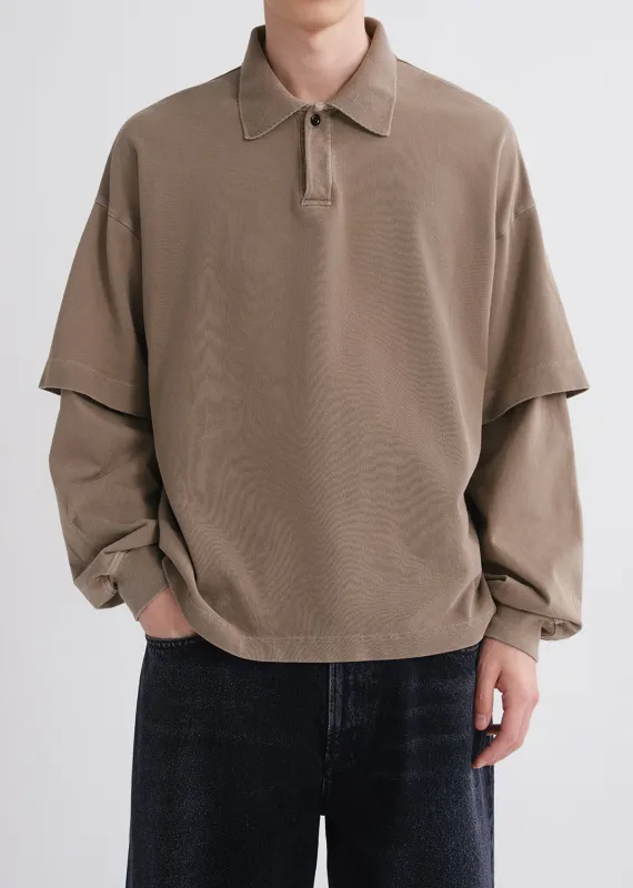 Curren Double Sleeve Polo in Trail made by Agolde