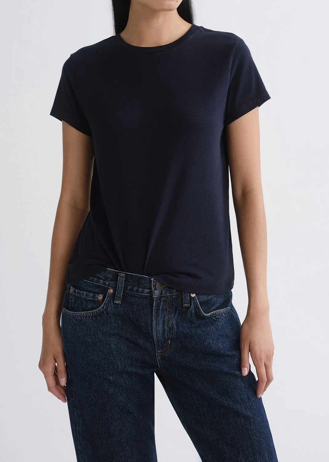 Long Line Adine Tee in Storm sold by Agolde