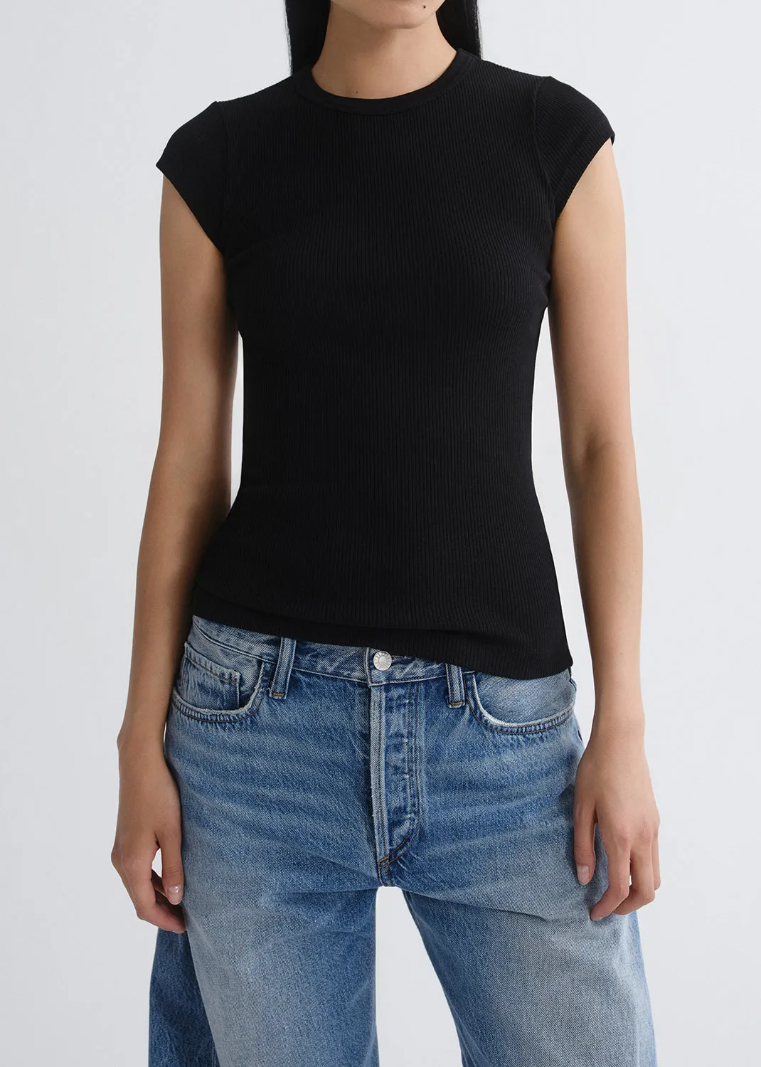 Edison Tee in Black sold by Agolde