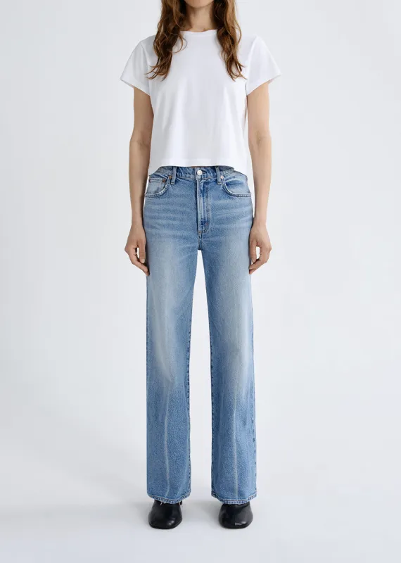 Harper Straight Jean (Weightless Stretch) in Outlook made by Agolde