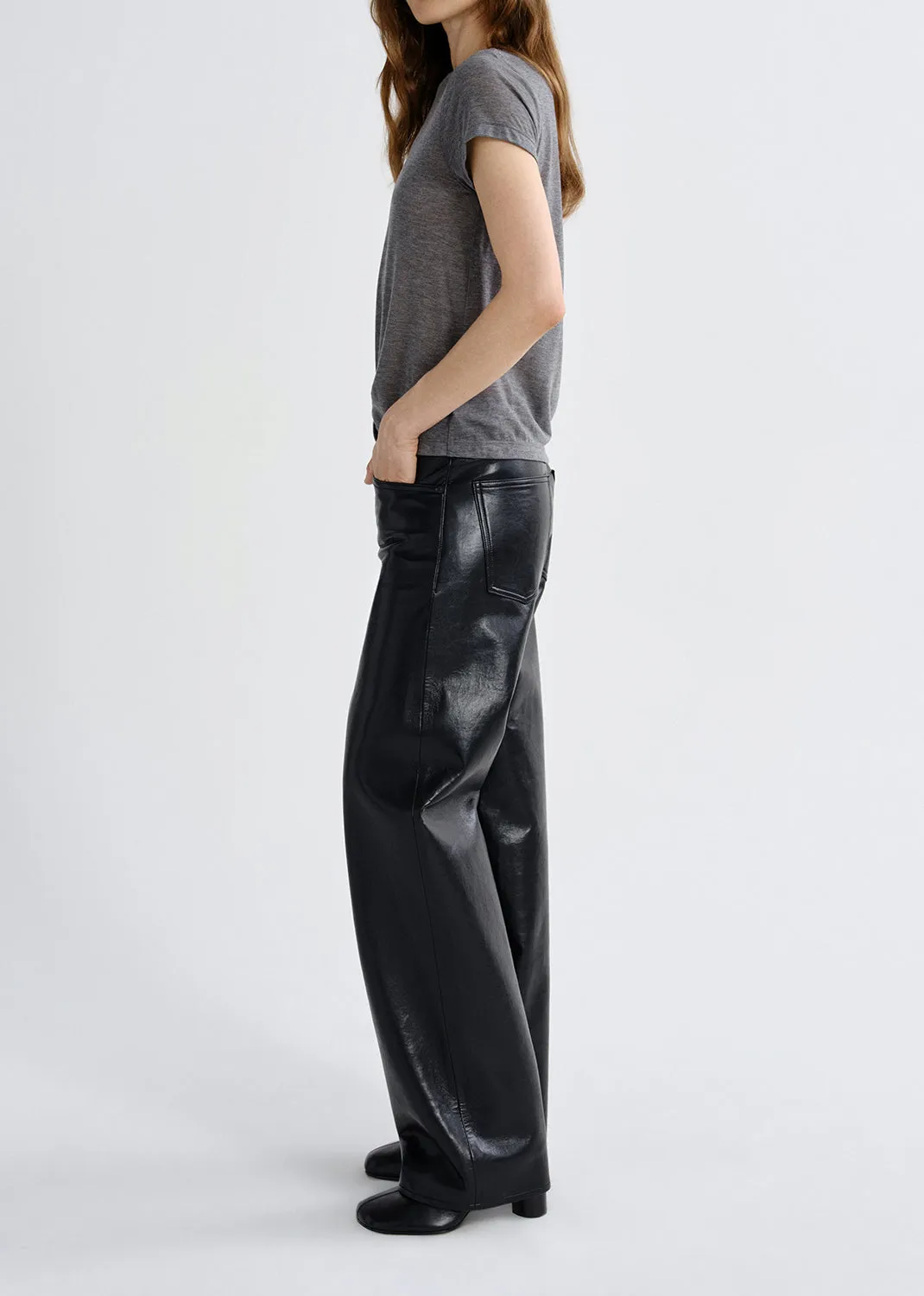 Long Line Adine Tee (Tencel Jersey) in Grey Heather sold by Agolde product image thumbnail 3