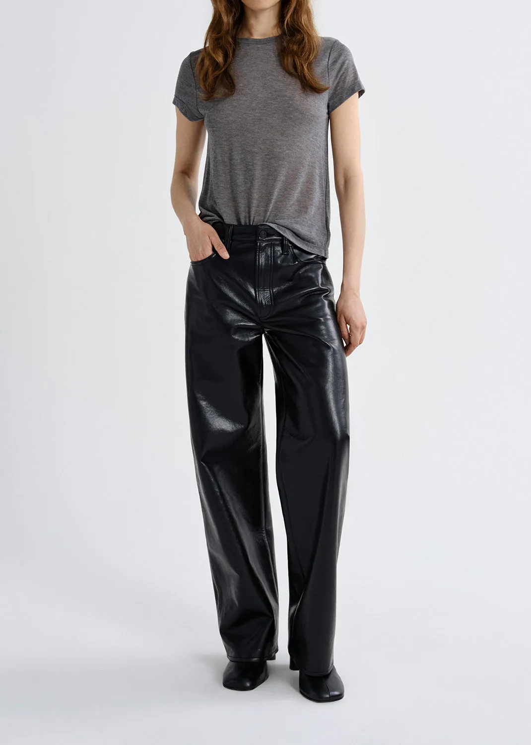 Long Line Adine Tee (Tencel Jersey) in Grey Heather sold by Agolde product image thumbnail 2