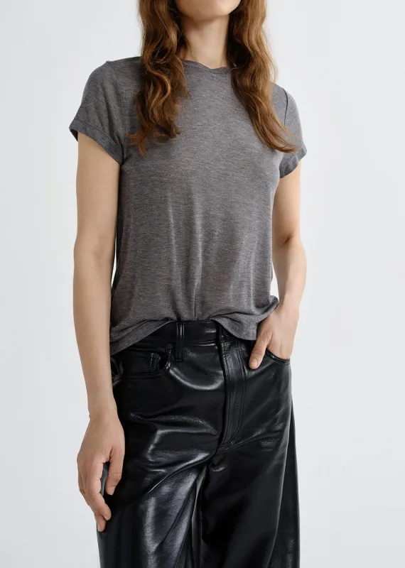 Long Line Adine Tee (Tencel Jersey) in Grey Heather made by Agolde