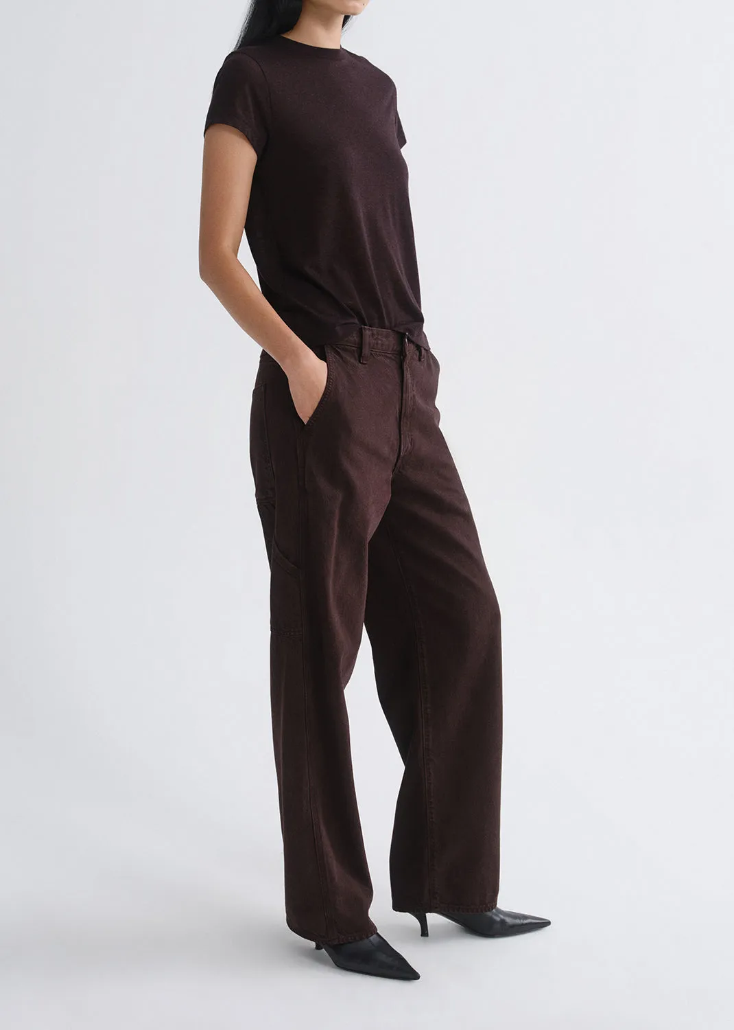 Long Line Adine Tee (Tencel Jersey) in Ristretto sold by Agolde product image thumbnail 5