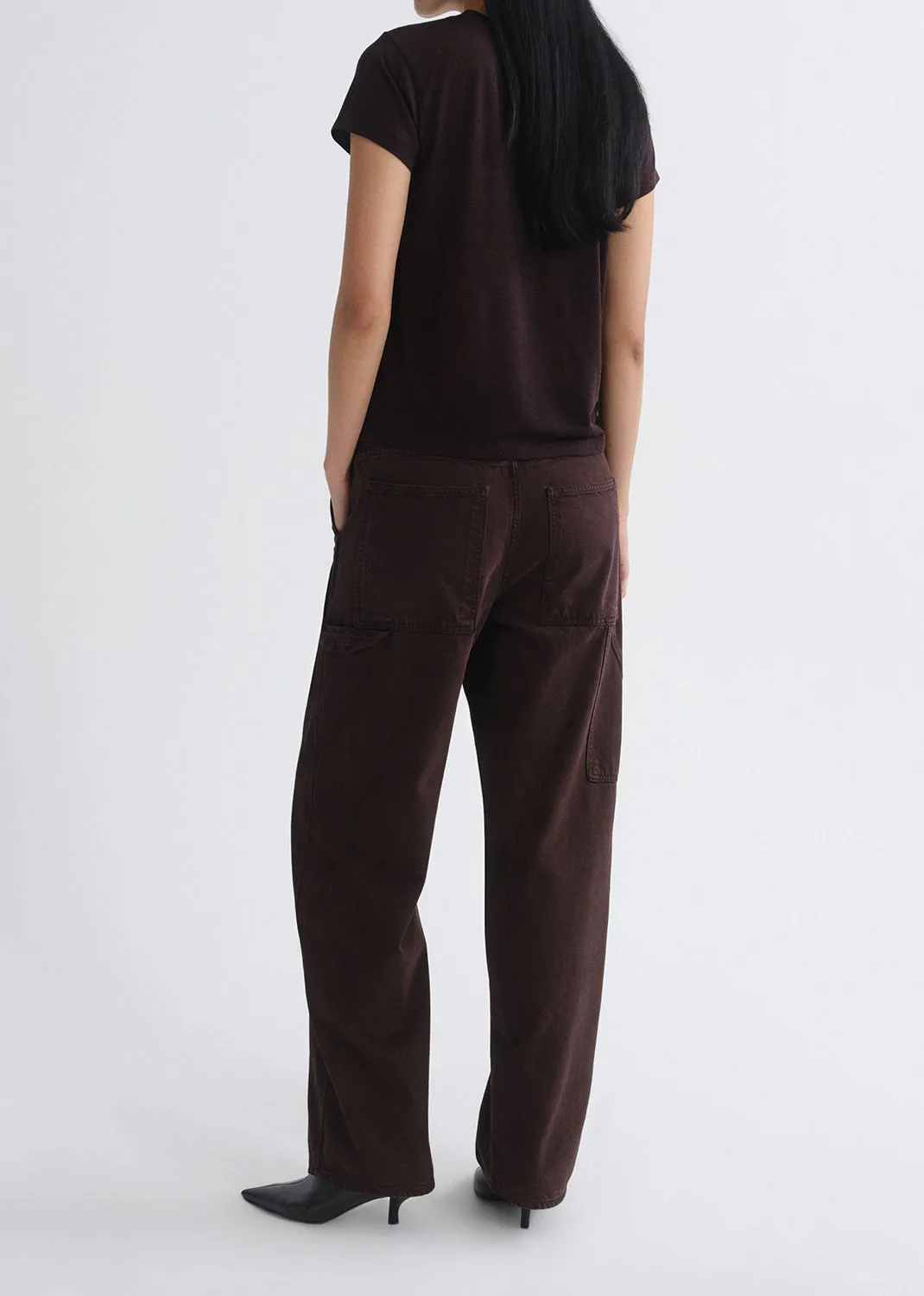 Long Line Adine Tee (Tencel Jersey) in Ristretto sold by Agolde product image thumbnail 4