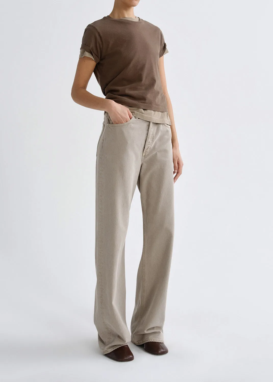 Adine Shrunken Tee in Uniform sold by Agolde product image thumbnail 5
