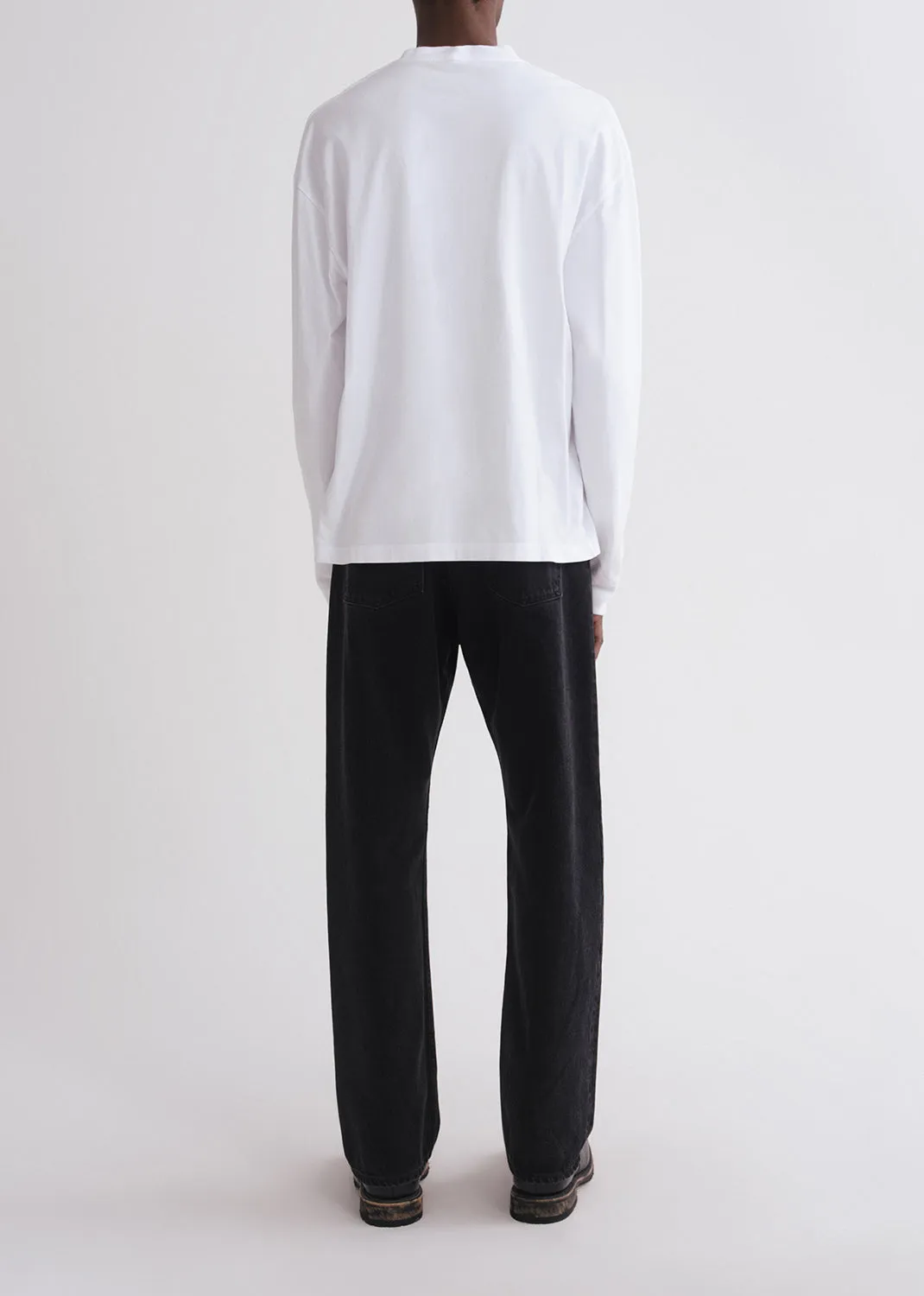 Asha Long Sleeve Mock Neck Tee in White sold by Agolde product image thumbnail 3