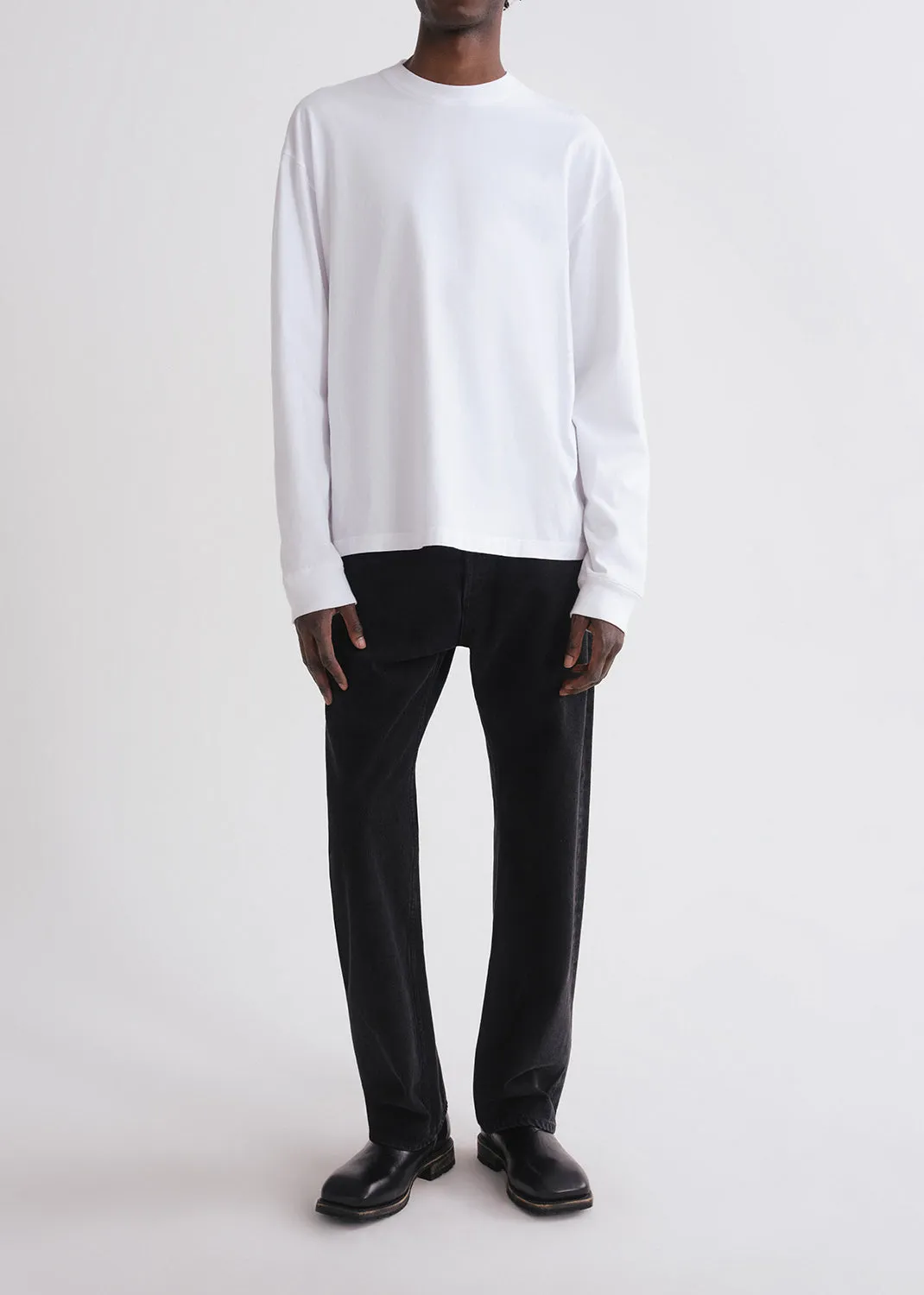 Asha Long Sleeve Mock Neck Tee in White sold by Agolde product image thumbnail 2