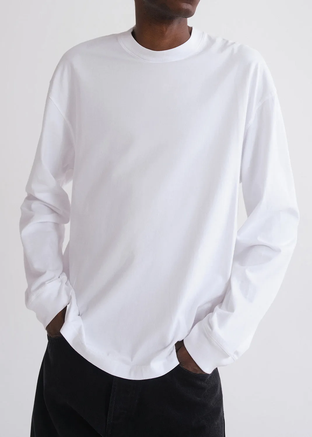Asha Long Sleeve Mock Neck Tee in White sold by Agolde product image thumbnail 5