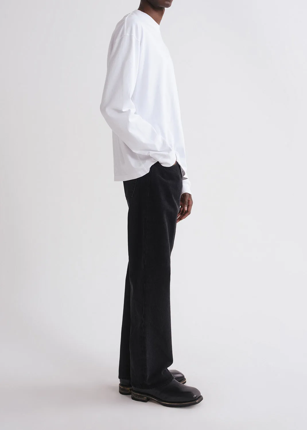 Asha Long Sleeve Mock Neck Tee in White sold by Agolde product image thumbnail 4