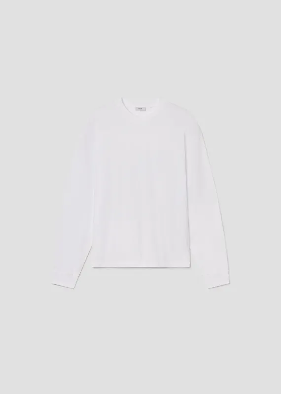 Asha Long Sleeve Mock Neck Tee in White made by Agolde