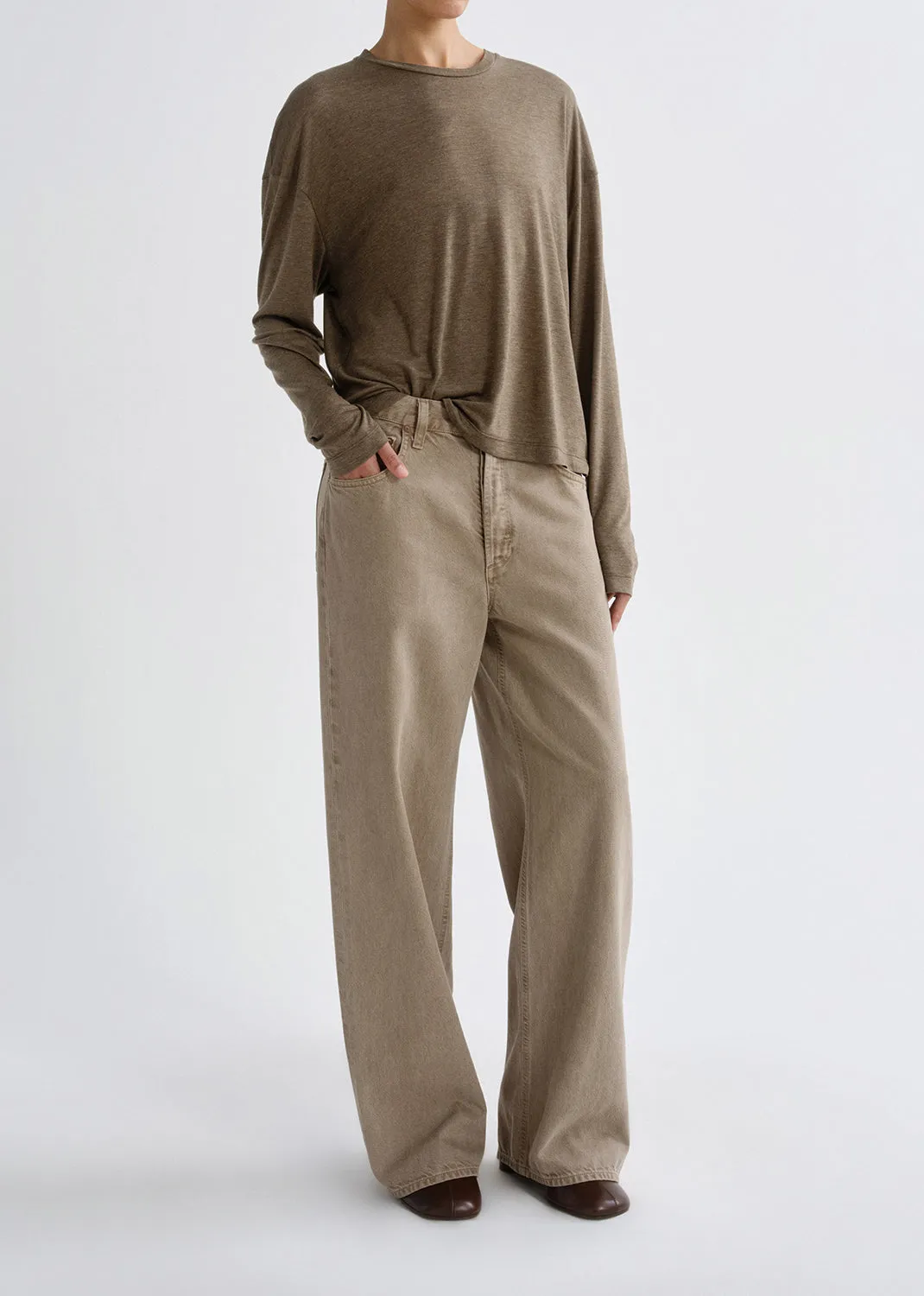 Sasha Tee (Tencel Jersey) in Loam sold by Agolde product image thumbnail 5