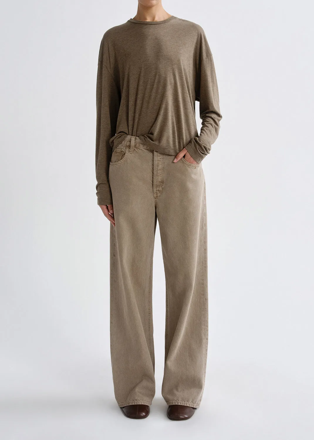 Sasha Tee (Tencel Jersey) in Loam sold by Agolde product image thumbnail 2