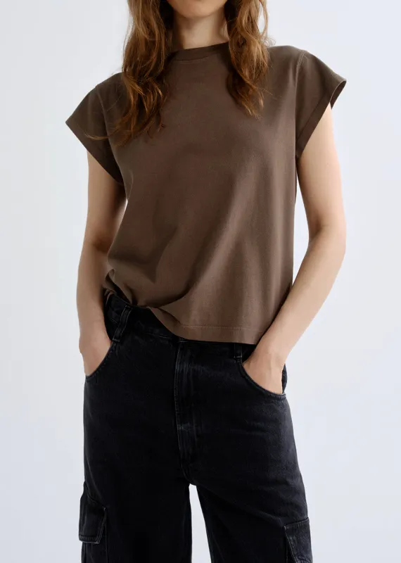 Bryce Cap Sleeve Tee in Uniform made by Agolde
