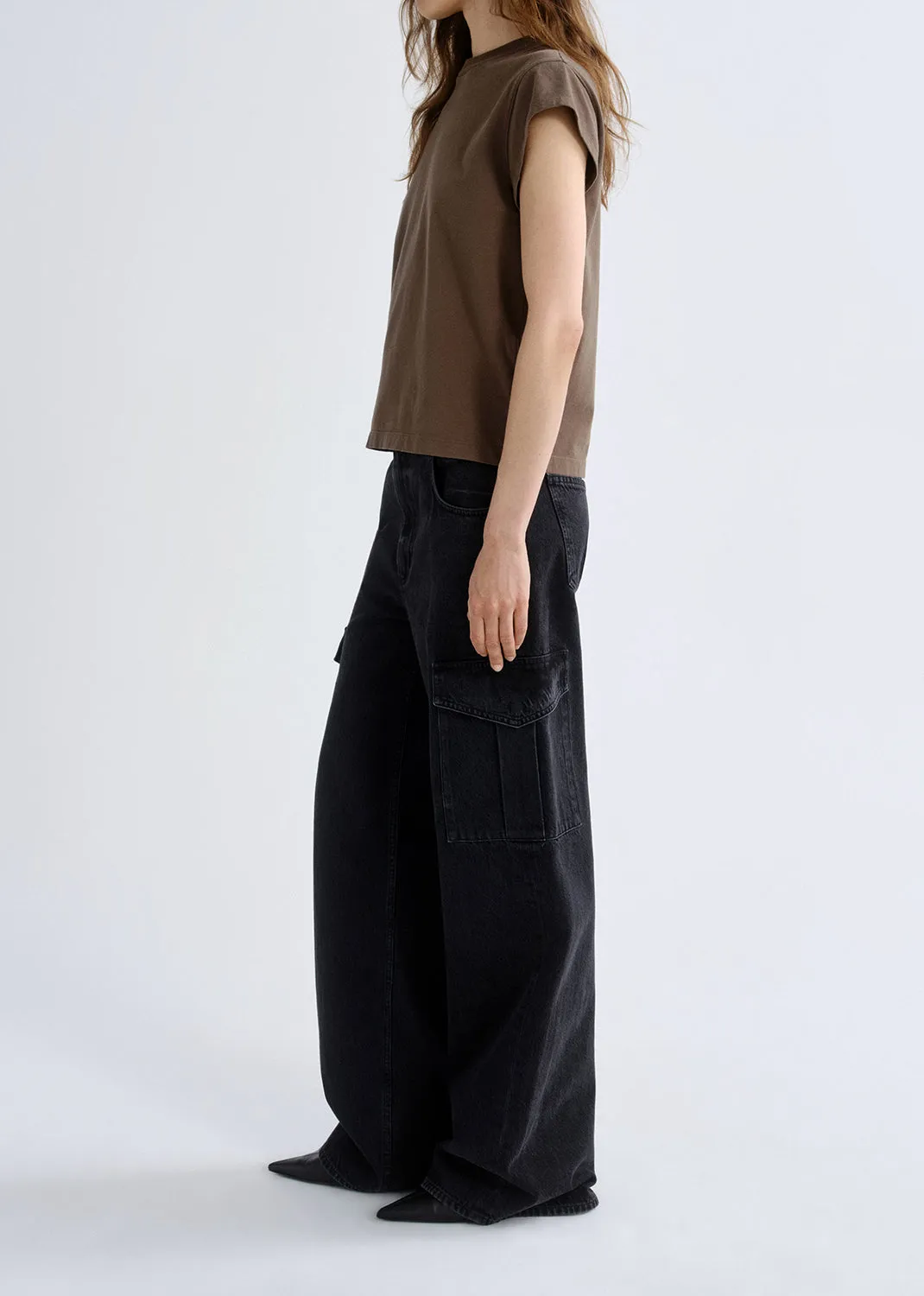 Bryce Cap Sleeve Tee in Uniform sold by Agolde product image thumbnail 3
