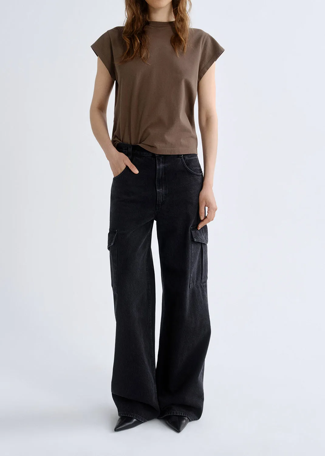 Bryce Cap Sleeve Tee in Uniform sold by Agolde product image thumbnail 2