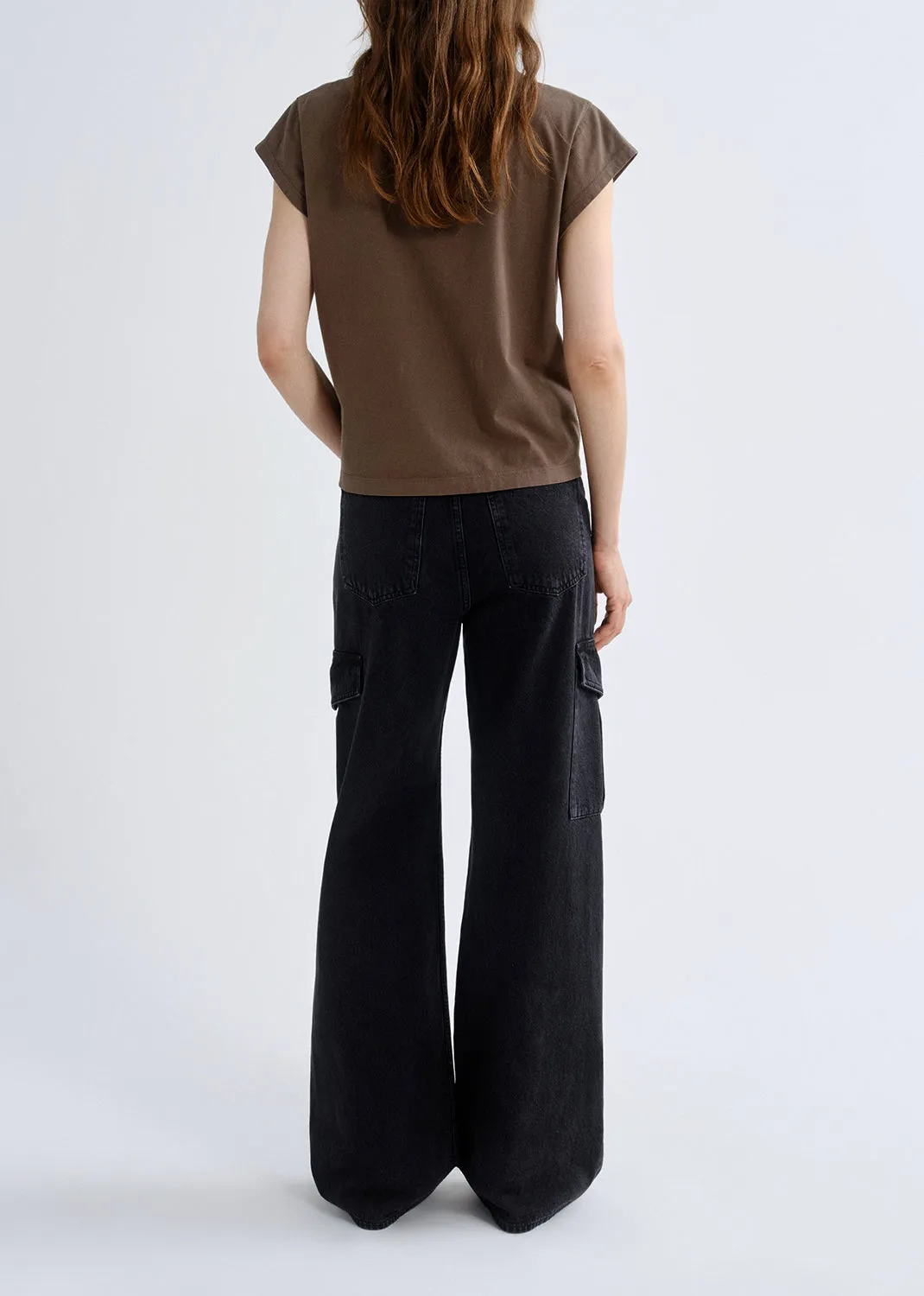 Bryce Cap Sleeve Tee in Uniform sold by Agolde product image thumbnail 4