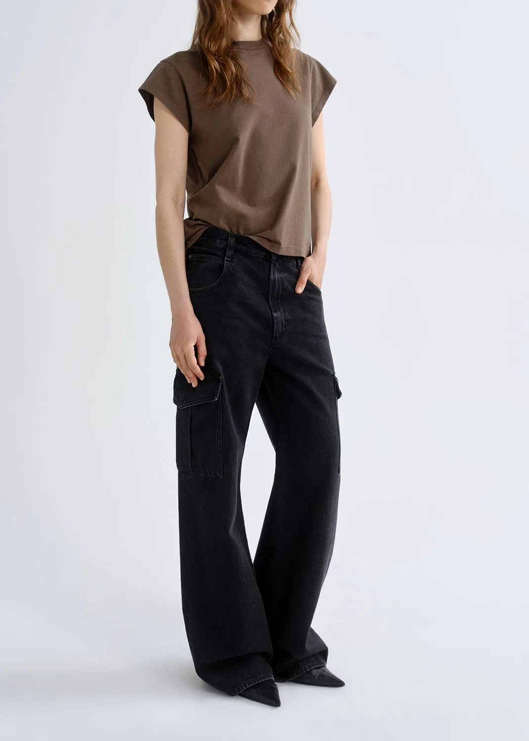 Bryce Cap Sleeve Tee in Uniform sold by Agolde product image thumbnail 5