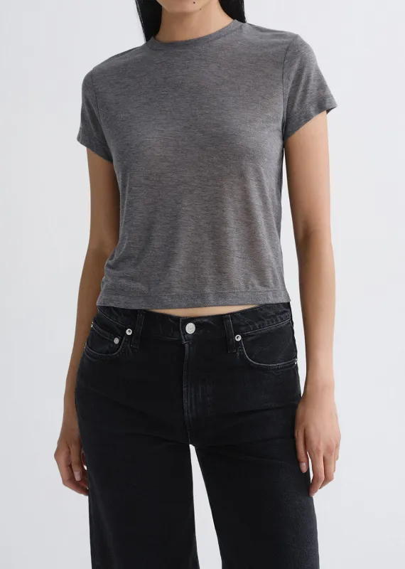 Adine Shrunken Tee (Tencel Jersey) in Grey Heather made by Agolde