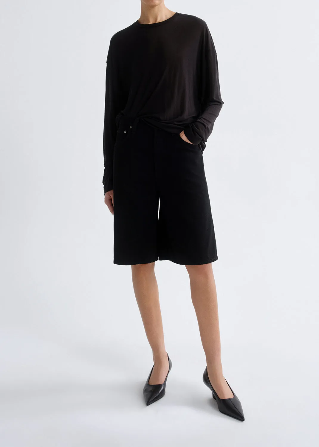 Sasha Tee (Tencel Jersey) in Black sold by Agolde product image thumbnail 2
