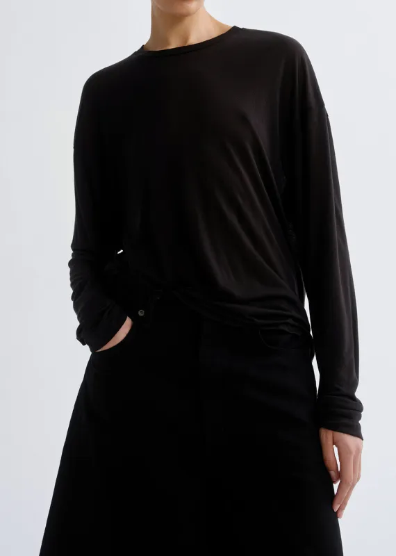 Sasha Tee (Tencel Jersey) in Black made by Agolde