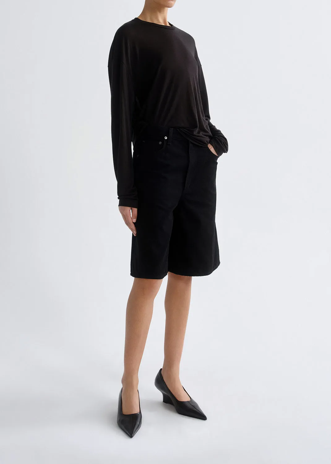 Sasha Tee (Tencel Jersey) in Black sold by Agolde product image thumbnail 5