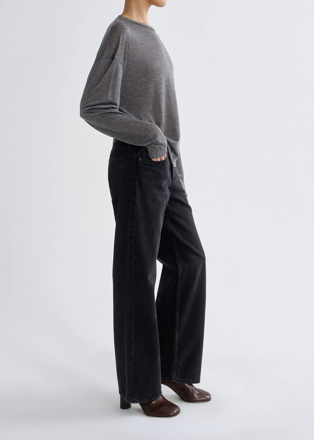 Sasha Tee (Tencel Jersey) in Grey Heather sold by Agolde product image thumbnail 3