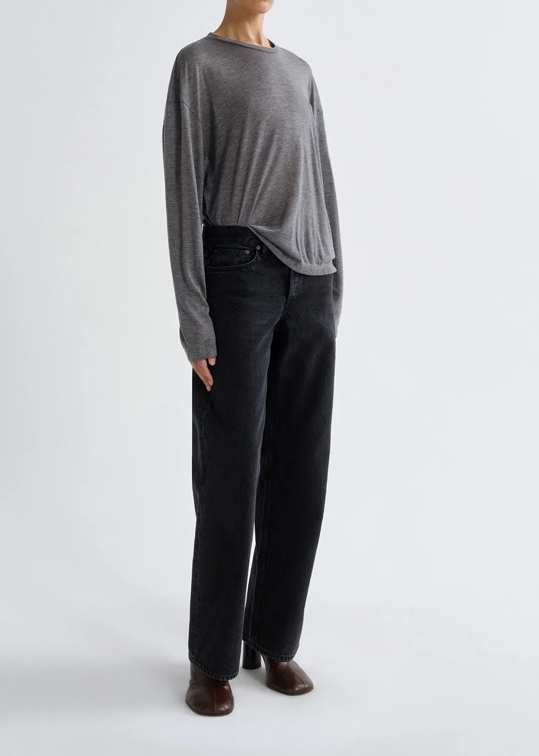 Sasha Tee (Tencel Jersey) in Grey Heather sold by Agolde product image thumbnail 5