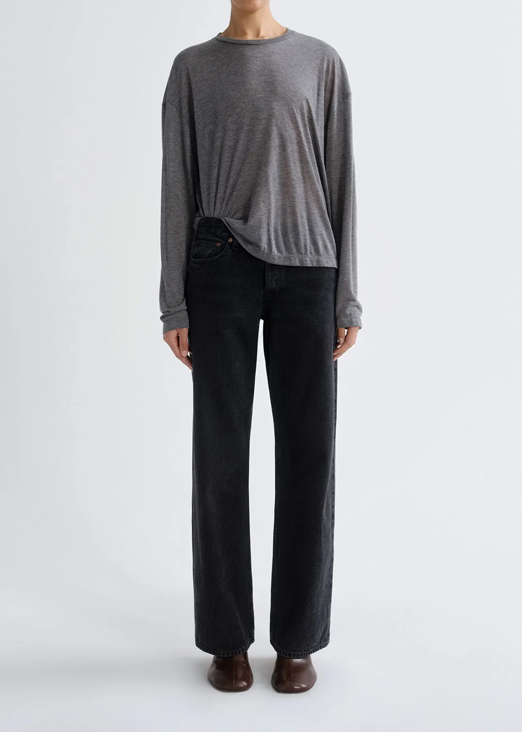 Sasha Tee (Tencel Jersey) in Grey Heather sold by Agolde product image thumbnail 2