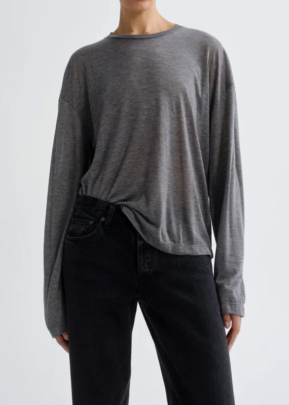 Sasha Tee (Tencel Jersey) in Grey Heather made by Agolde