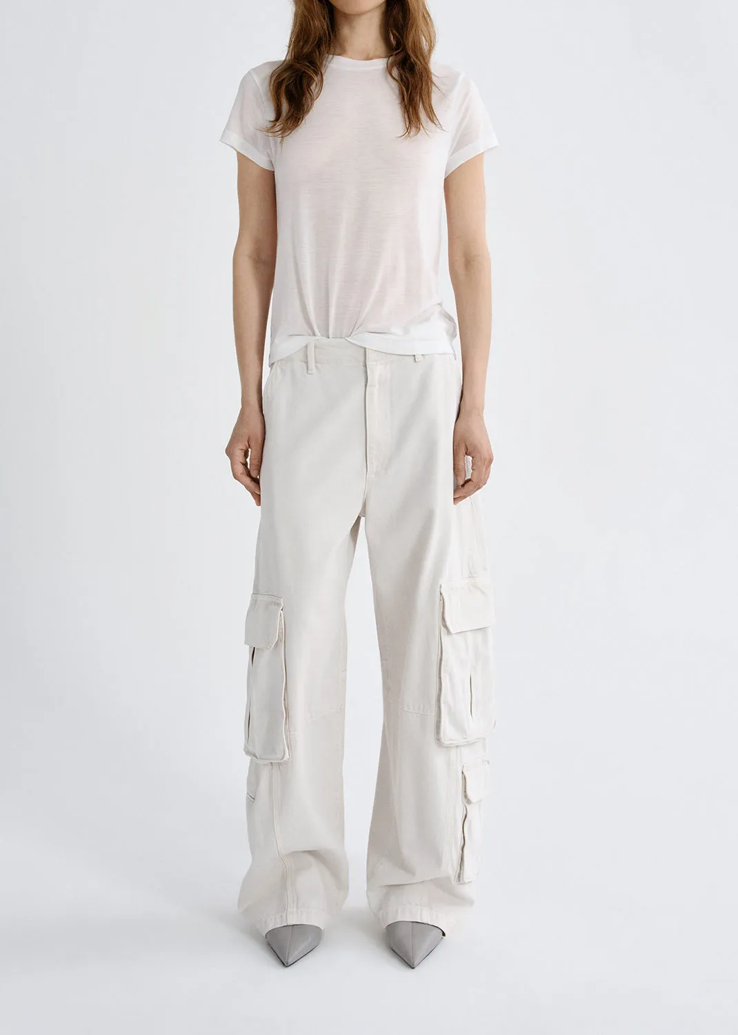 Long Line Adine Tee (Tencel Jersey) in Gesso sold by Agolde product image thumbnail 2