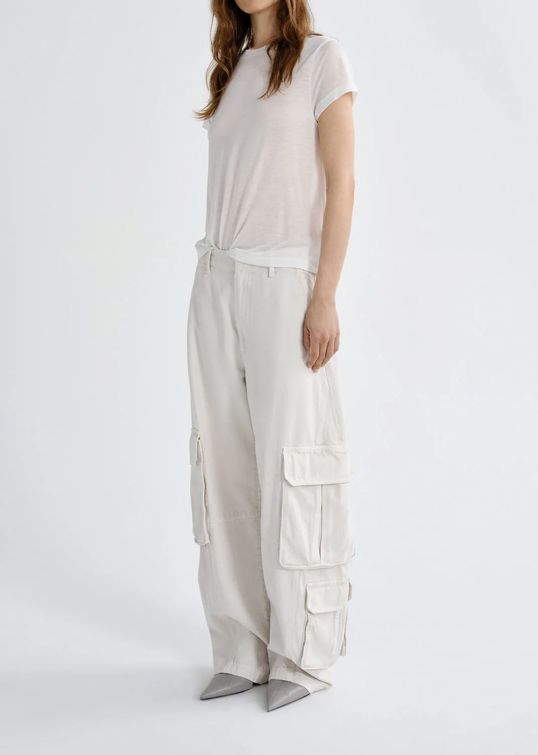 Long Line Adine Tee (Tencel Jersey) in Gesso sold by Agolde product image thumbnail 5