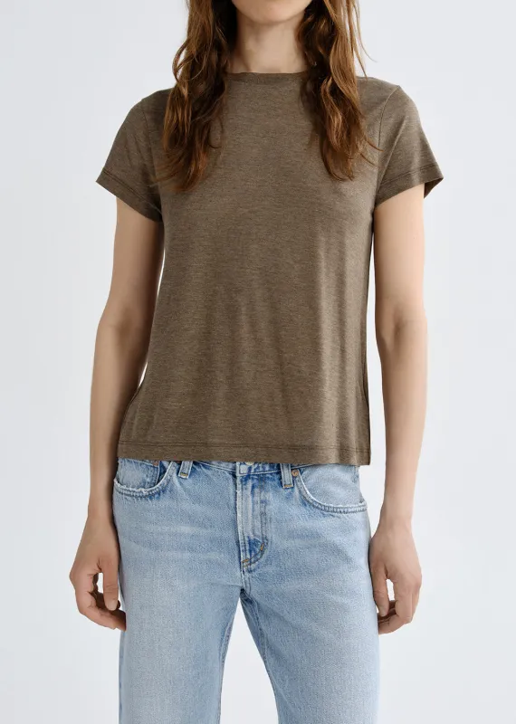 Long Line Adine Tee (Tencel Jersey) in Loam made by Agolde