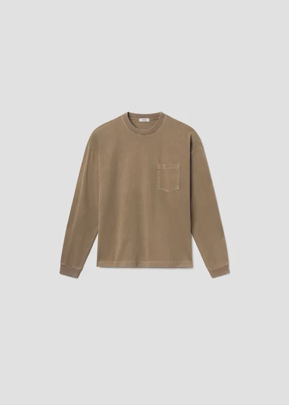Lucan Long Sleeve Tee in Trail made by Agolde