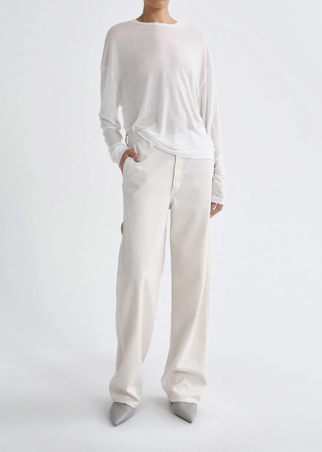 Lyndon Pant (Flyweight) in Bone sold by Agolde