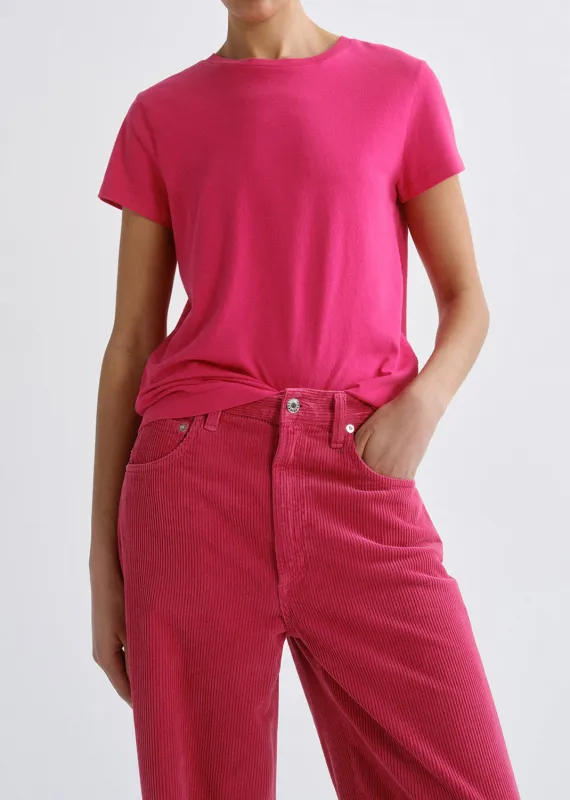 Long Line Adine Tee in Cerise made by Agolde