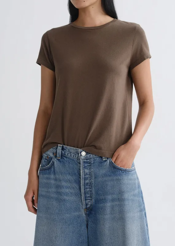 Long Line Adine Tee in Uniform made by Agolde
