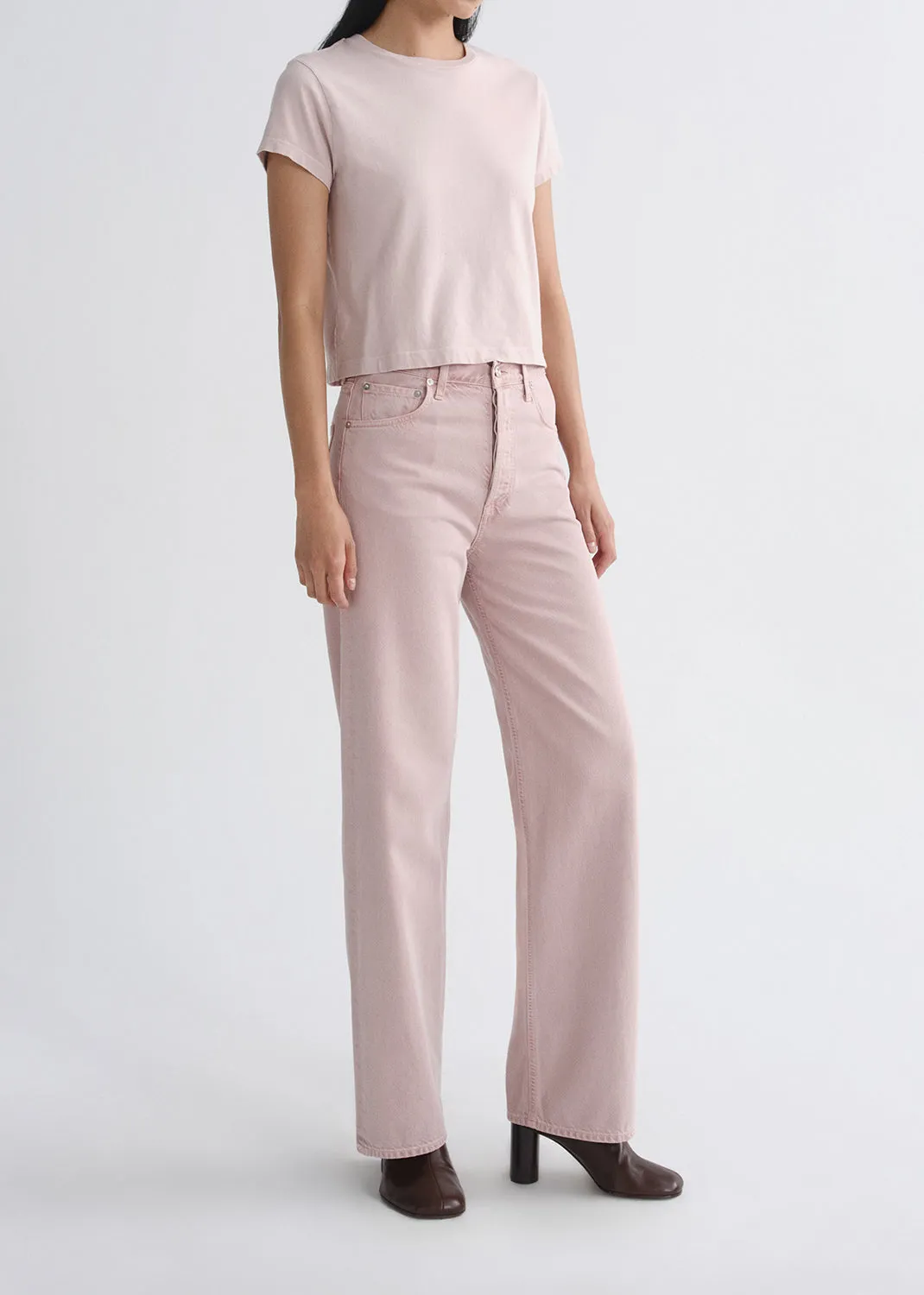 Adine Shrunken Tee in Wallflower sold by Agolde product image thumbnail 5